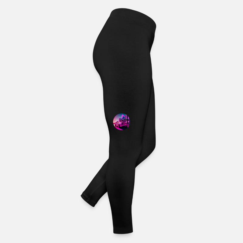 Rétro Wave Supercar Vaporwave Legging en jersey Femme