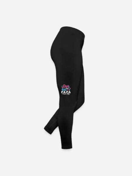 Rose ou Bleu PapaT'aime déjà Annonce Futur Papa - Legging en jersey Femme - noir - Droite