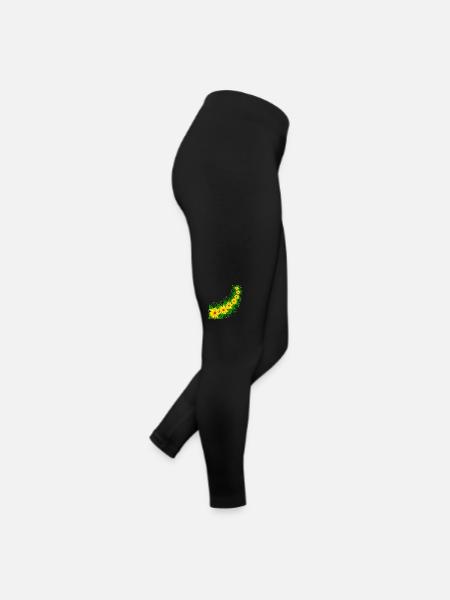 Sonnenblumen Blumenranke gelb Sonnenblumenmuster - Frauen Jersey Leggings - Schwarz - Rechts