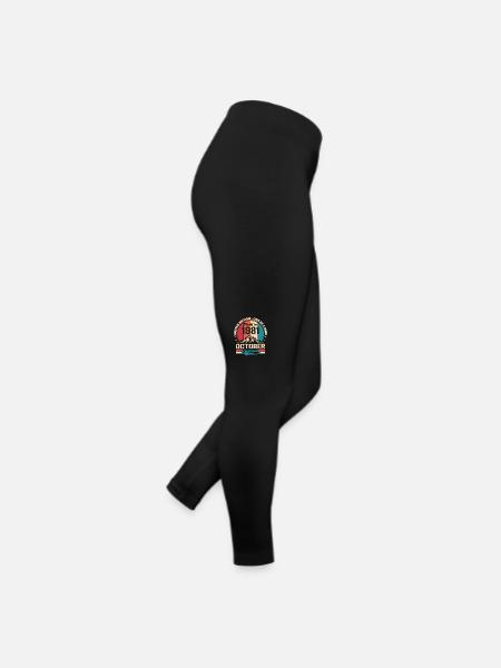October 1981 Birthday Gift 1981 October - Women’s Jersey Leggings - black - Right