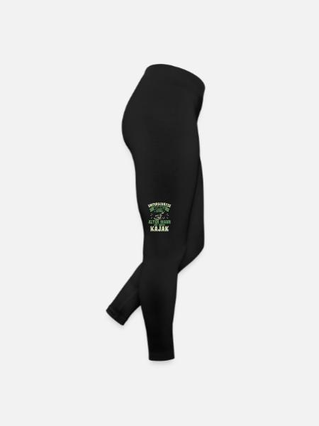 Alten mann mit einem Kajak - Frauen Jersey Leggings - Schwarz - Rechts