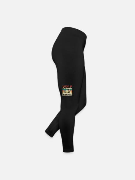 Stufe 57 abgeschlossen, 57 Geburtstagsgeschenk - Frauen Jersey Leggings - Schwarz - Rechts