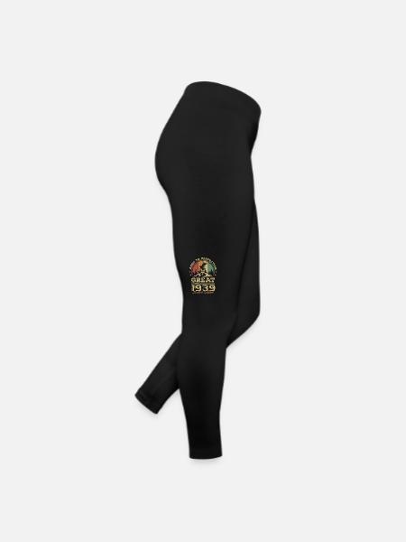 Jahrgang 1939 Geburtstag - 1939 Retro Geschenkidee - Frauen Jersey Leggings - Schwarz - Rechts