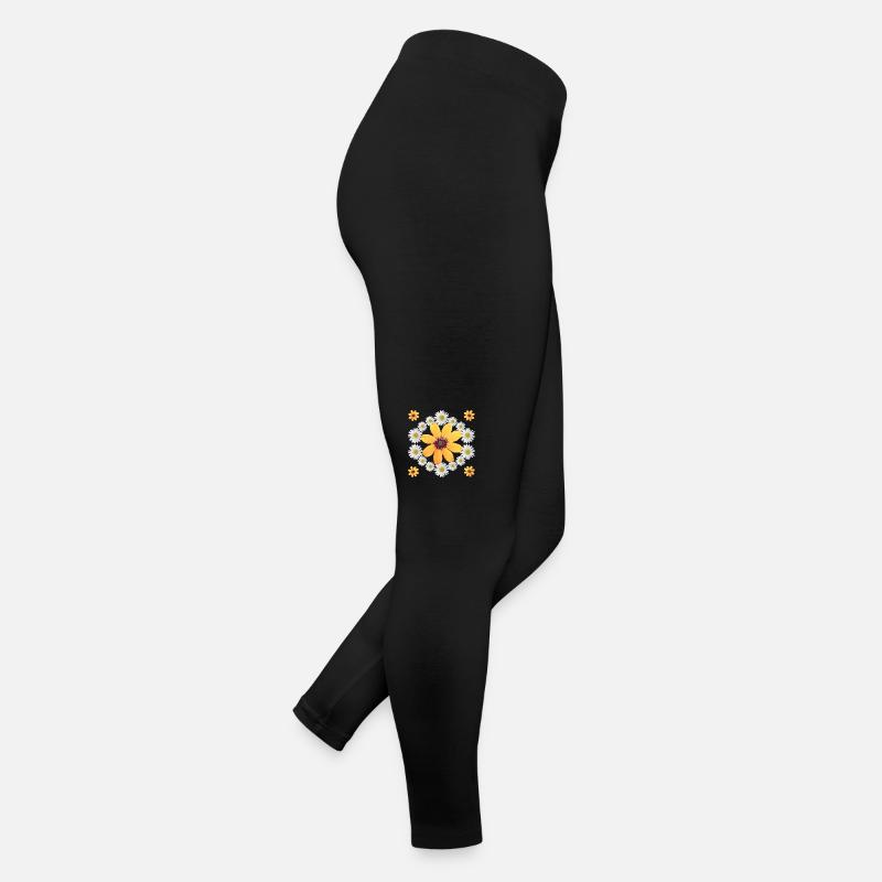 Margeriten orange Blüte Gänseblümchen Blumenmuster Frauen Jersey Leggings