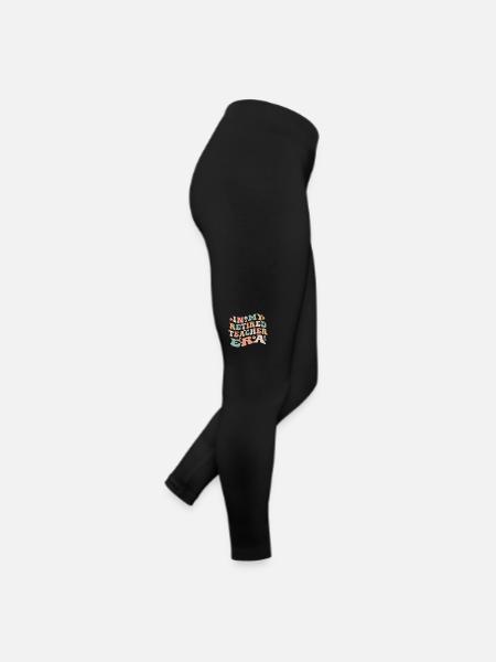 In meiner pensionierten Lehrer-Ära Lustiger grooviger Ruhestand - Frauen Jersey Leggings - Schwarz - Rechts