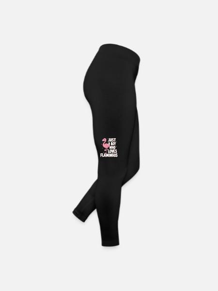 Flamingo Tier Rosa - Frauen Jersey Leggings - Schwarz - Rechts