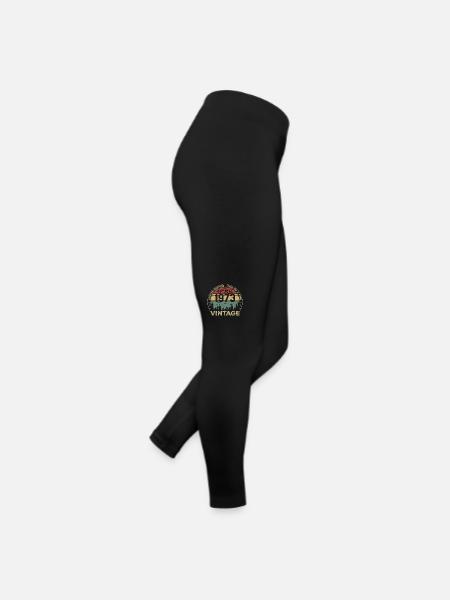 Vintage April 1973 Birthday Gift - Women’s Jersey Leggings - black - Right