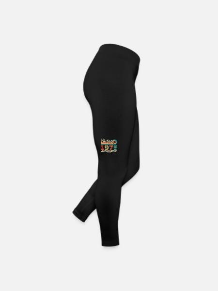 1975 Vintage Retro Geburtstagsgeschenk - Frauen Jersey Leggings - Schwarz - Rechts