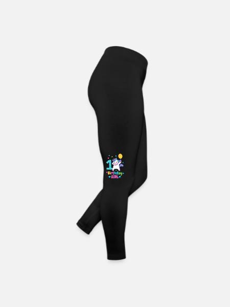1st birthday unicorn - Women’s Jersey Leggings - black - Right
