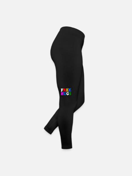 Free hugs - Frauen Jersey Leggings - Schwarz - Rechts