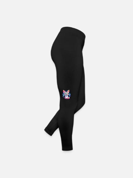 Wüstenfuchs Fennek Zeichnung - Frauen Jersey Leggings - Schwarz - Rechts