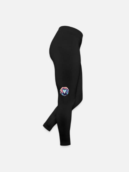 Dessin de Lion - Legging en jersey Femme - noir - Droite