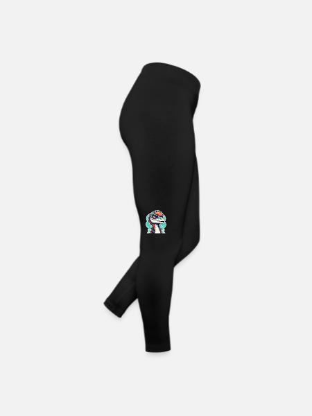 Dessin de dinosaure Velociraptor - Legging en jersey Femme - noir - Droite