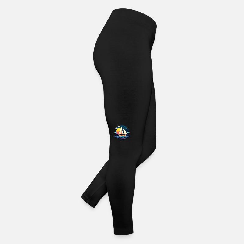 Segelboot Illustration Frauen Jersey Leggings