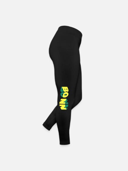 Bonn Deutschland Stadt Skyline Schrift Bunt - Frauen Jersey Leggings - Schwarz - Rechts