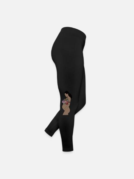 Schwangere - Frauen Jersey Leggings - Schwarz - Rechts
