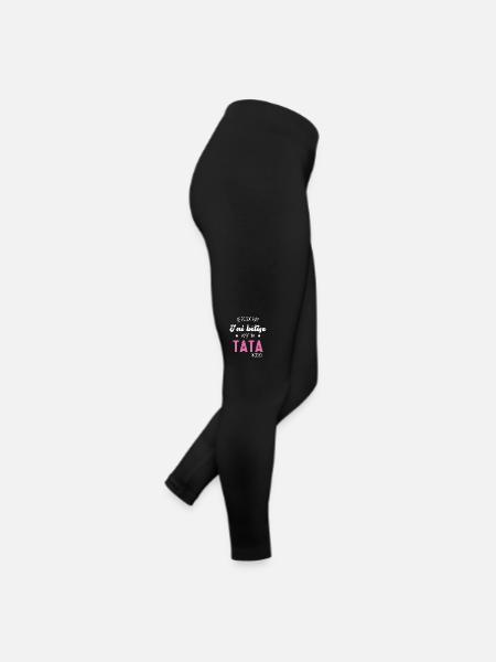 Je peux pas j'ai bêtise avec ma tata préféré - Legging en jersey Femme - noir - Droite
