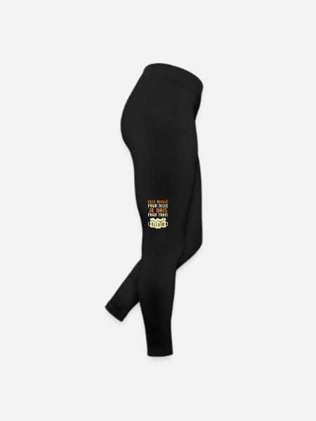 Elle mange pour deux je bois pour trois - Legging en jersey Femme - noir - Droite