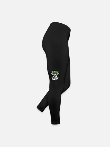 Tracteur Papa Agriculteur Humour Cadeau Papa - Legging en jersey Femme - noir - Droite