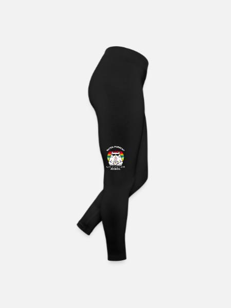 Böse KATZE Guten Morgen? - Frauen Jersey Leggings - Schwarz - Rechts