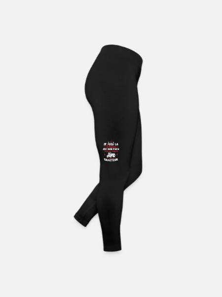 Preuve que mon papa tracteur, Papa agriculteur - Legging en jersey Femme - noir - Droite