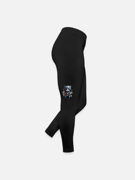 Show your thirst for adventure with the ninja cat - Women’s Jersey Leggings - black - Right