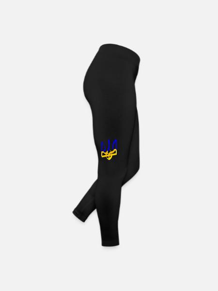 Ukraine Coat of Arms Trident Gyrfalcon Trident Volume V3 - Women’s Jersey Leggings - black - Right