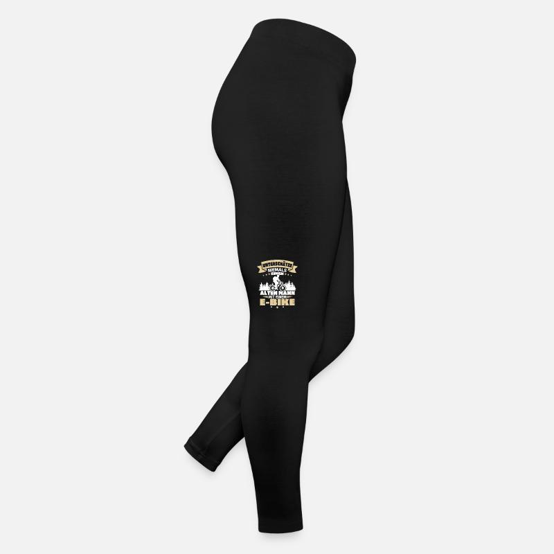 Alten mann mit einem e bike Frauen Jersey Leggings