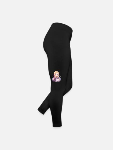Cute Chibi Princess - Cute Fairy Tale Design - Women’s Jersey Leggings - black - Right