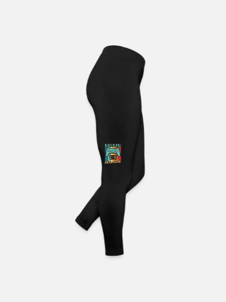 Niveau 90 débloqué Cadeau 90 ans Anniversaire - Legging en jersey Femme - noir - Droite