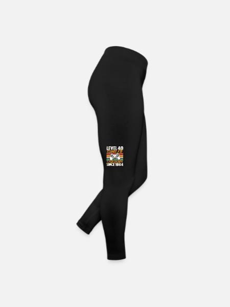 Level 40 Complete 1984, Birthday Gift - Women’s Jersey Leggings - black - Right