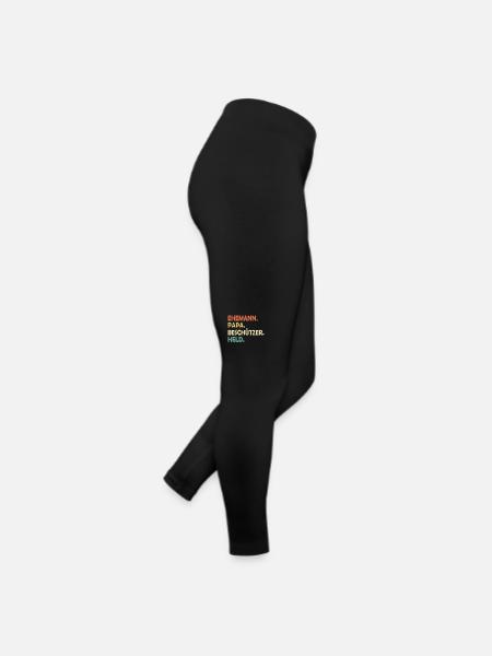 Ehemann Papa Beschützer Held - Frauen Jersey Leggings - Schwarz - Rechts