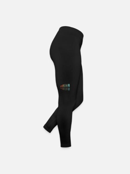 Evolution des Surfens - Frauen Jersey Leggings - Schwarz - Rechts
