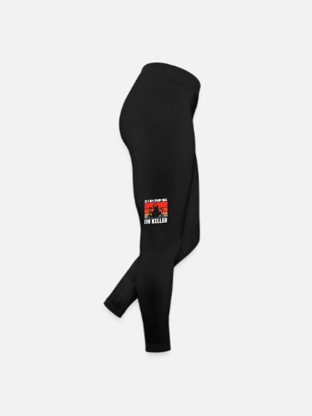 Ich bin dann mal im Keller - Frauen Jersey Leggings - Schwarz - Rechts