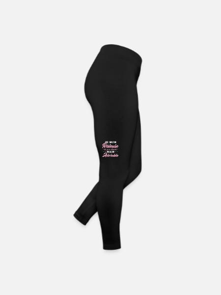 Grumpy but adorable personalized humor gift - Women’s Jersey Leggings - black - Right