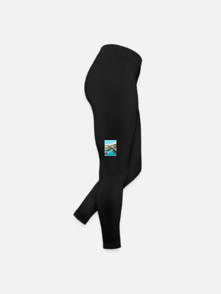 Weymouth England Vintage Reiseposter Souvenir - Frauen Jersey Leggings - Schwarz - Rechts