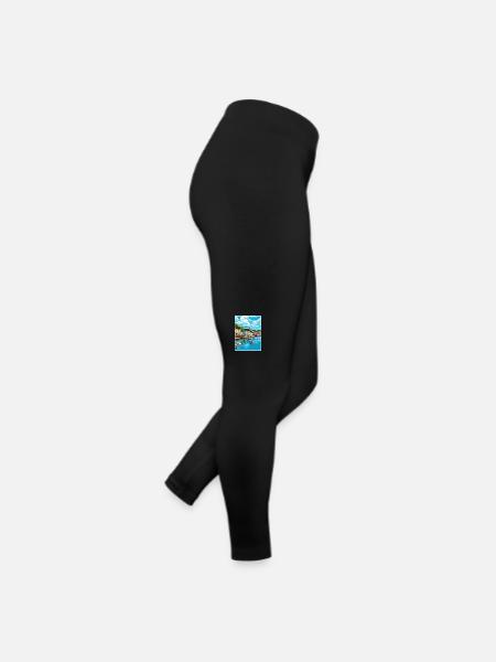 Dartmouth England Vintage Reiseposter Souvenir - Frauen Jersey Leggings - Schwarz - Rechts