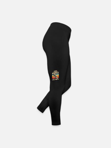 Quand la glace m'appelle je dois partir Hockey - Women’s Jersey Leggings - black - Right