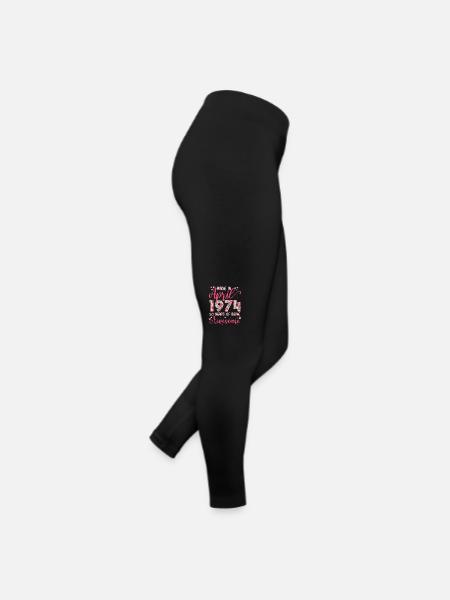 Avril 1974 Cadeau Anniversaire 50 Ans Pour Femme - Legging en jersey Femme - noir - Droite