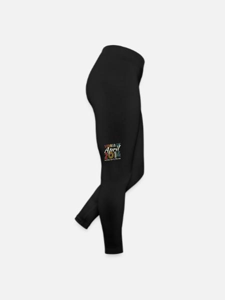 April 2014 Vintage Retro Geburtstagsgeschenk - Frauen Jersey Leggings - Schwarz - Rechts