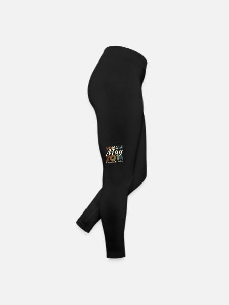Mai 2014 Vintage Retro Geburtstagsgeschenk - Frauen Jersey Leggings - Schwarz - Rechts