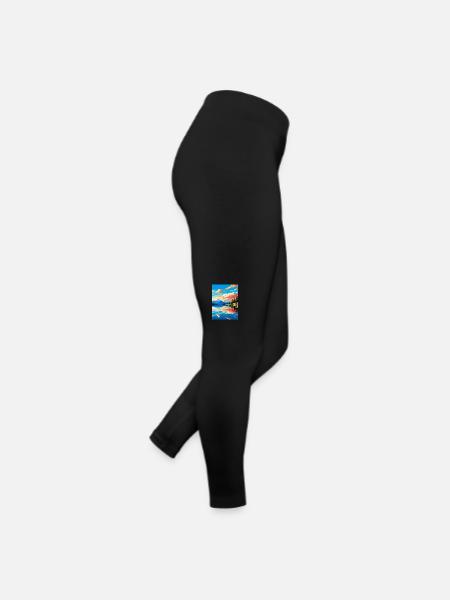 Lake Varese Italy Vintage Travel Poster Souvenir - Women’s Jersey Leggings - black - Right