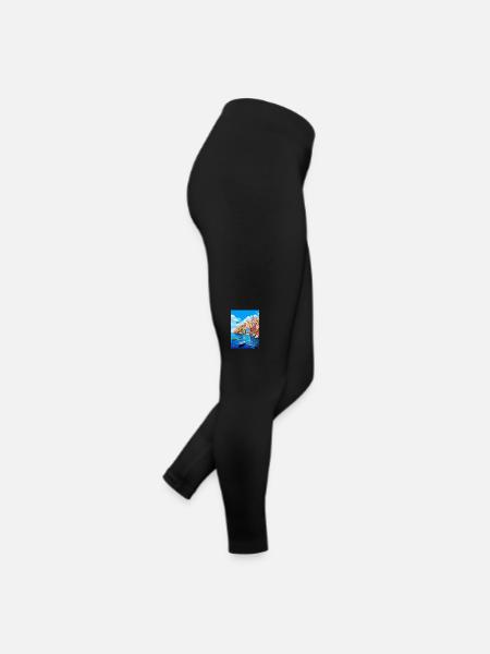 Ponza Italy Vintage Travel Poster WPA Art Souvenir - Women’s Jersey Leggings - black - Right