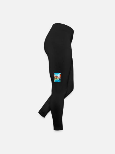 Venise Italie Affiche de voyage vintage WPA Souvenir - Legging en jersey Femme - noir - Droite