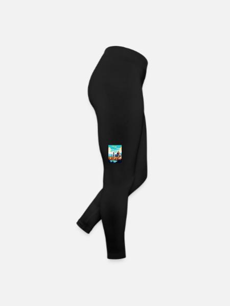 Florence Italy Vintage Travel Poster Souvenir WPA - Women’s Jersey Leggings - black - Right