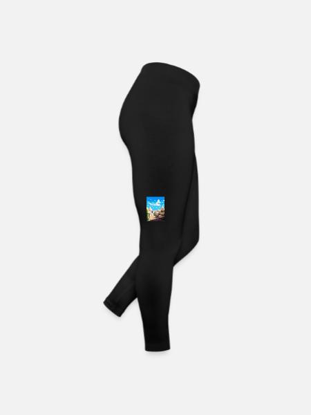 Alberobello Italy Vintage Travel Poster Souvenir - Women’s Jersey Leggings - black - Right