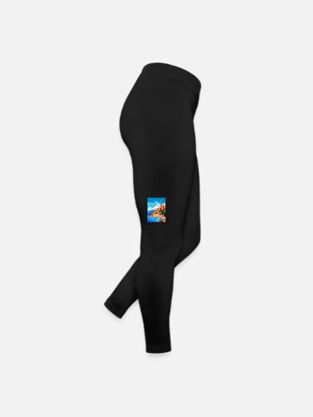 Menton France Affiche de voyage vintage WPA Souvenir - Legging en jersey Femme - noir - Droite