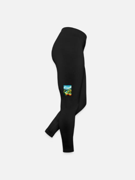 Douro-Tal Portugal Vintage Reiseposter WPA - Frauen Jersey Leggings - Schwarz - Rechts