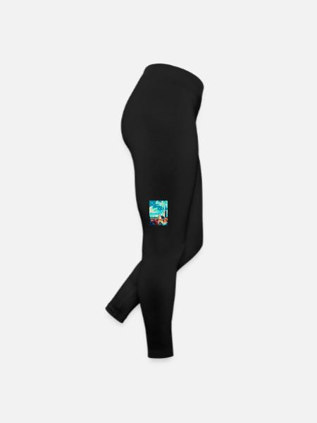 Tallinn Estland Vintage Reiseplakat Souvenir WPA - Frauen Jersey Leggings - Schwarz - Rechts