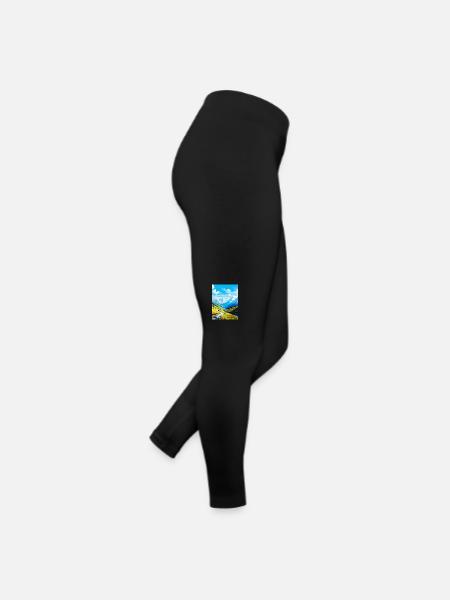Stilfser Joch Italien Vintage Reiseposter WPA Souvenir - Frauen Jersey Leggings - Schwarz - Rechts